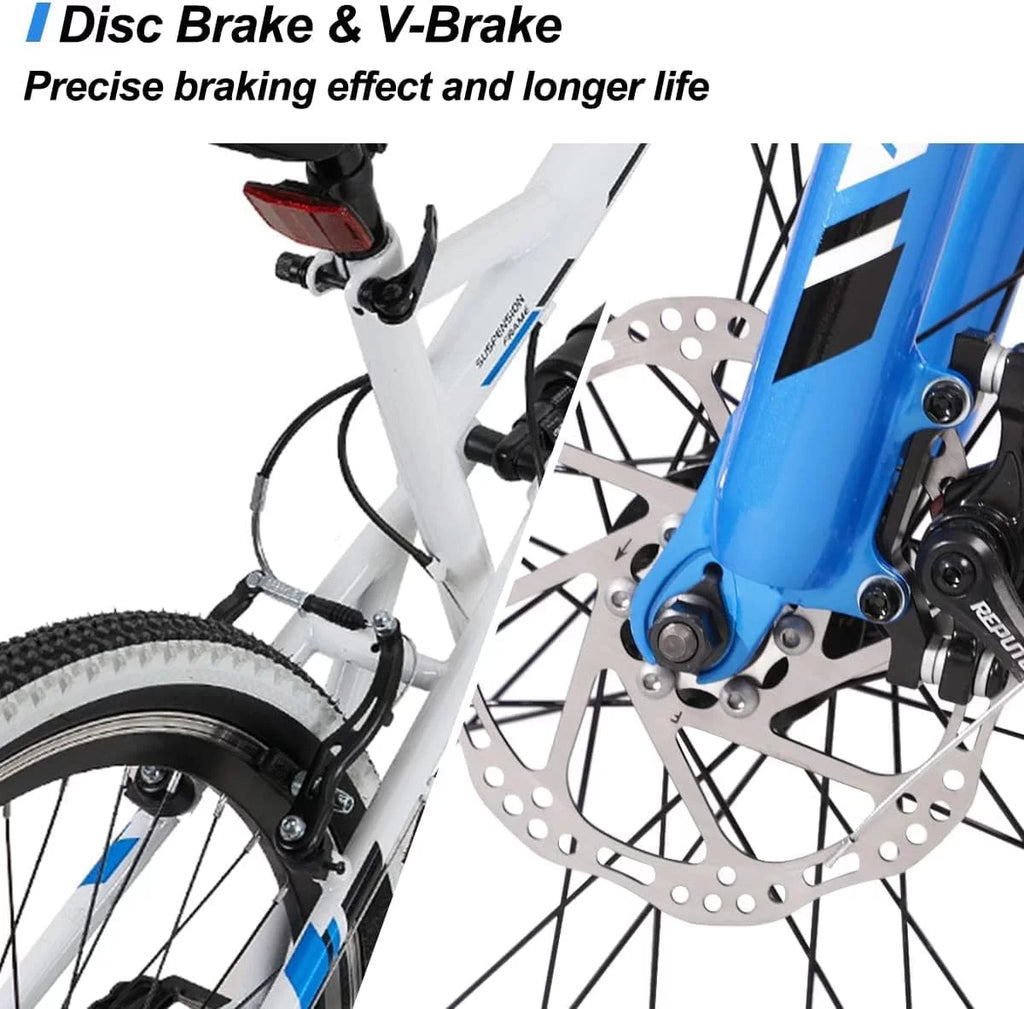 26 Inch Full-Suspension 21 Speeds Disc-Brake Mountain Bike Y364409