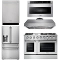 48 Gas Range, Range Hood, Refrigerator with Water and Ice Dispenser, Dishwasher, Microwave A6696