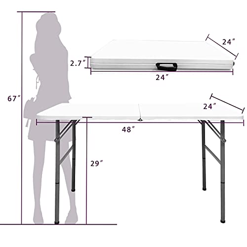 4ft Heavy Duty Portable Folding Plastic Table O781061
