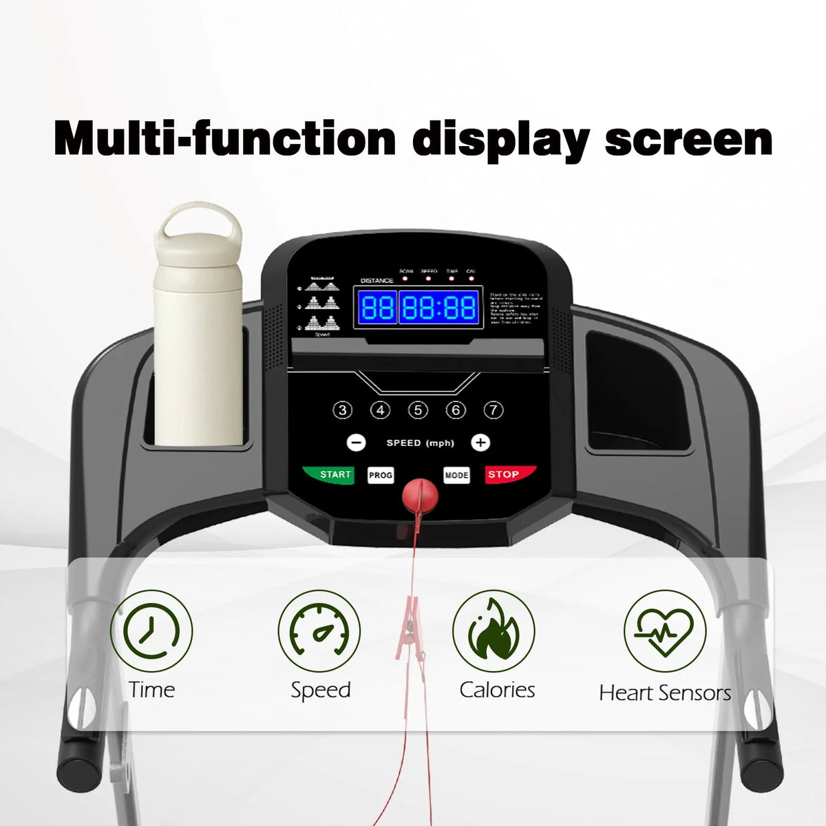 Folding 1.5HP Electric Treadmill Black Z967