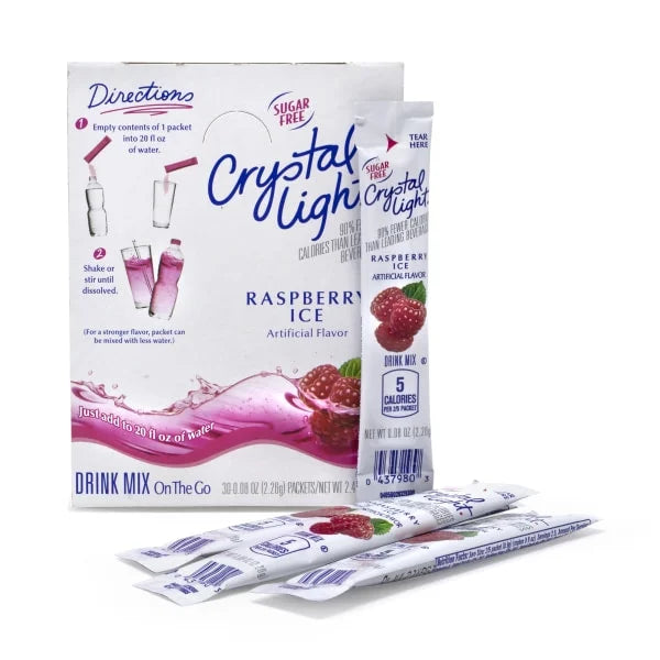 Sugar-Free Raspberry Ice Drink Mix, 30 Packets, Pack of 2 H6652