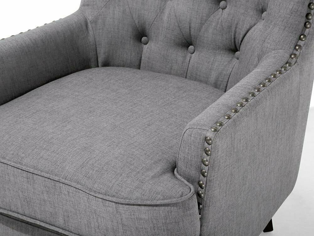 Fabric Wingback Chair Gray O97243