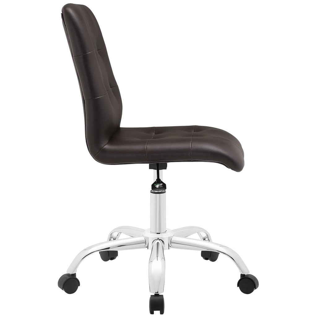 Brown Armless Mid Back Office Chair H471386