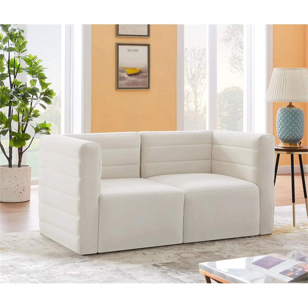 Cream Velvet Modular Sofa V932