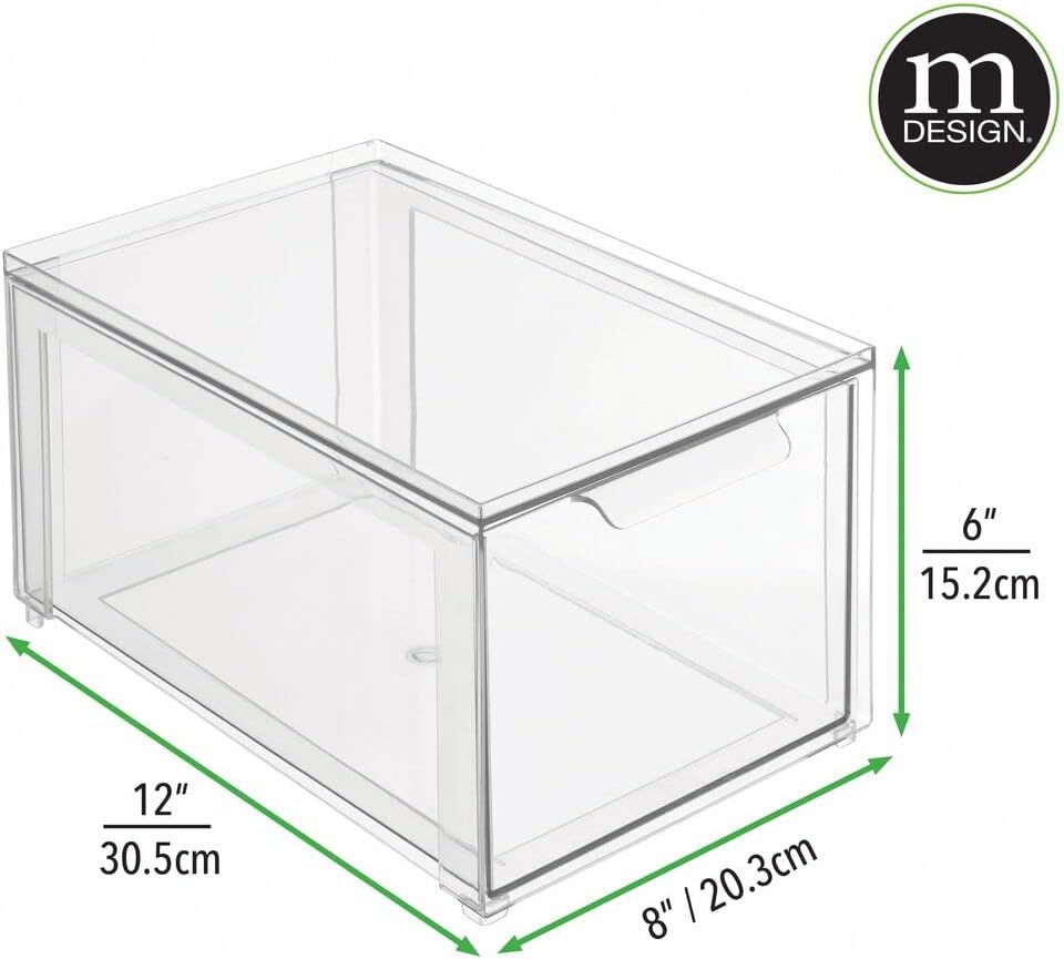 Clear Plastic 4 Pack Stackable Storage Drawer F62713