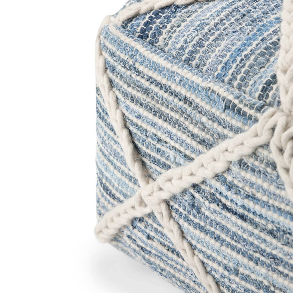 Natural/Blue Pouf N218