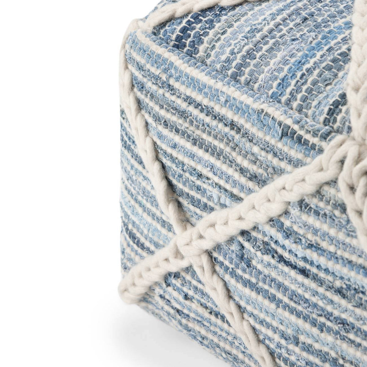Natural/Blue Pouf N218