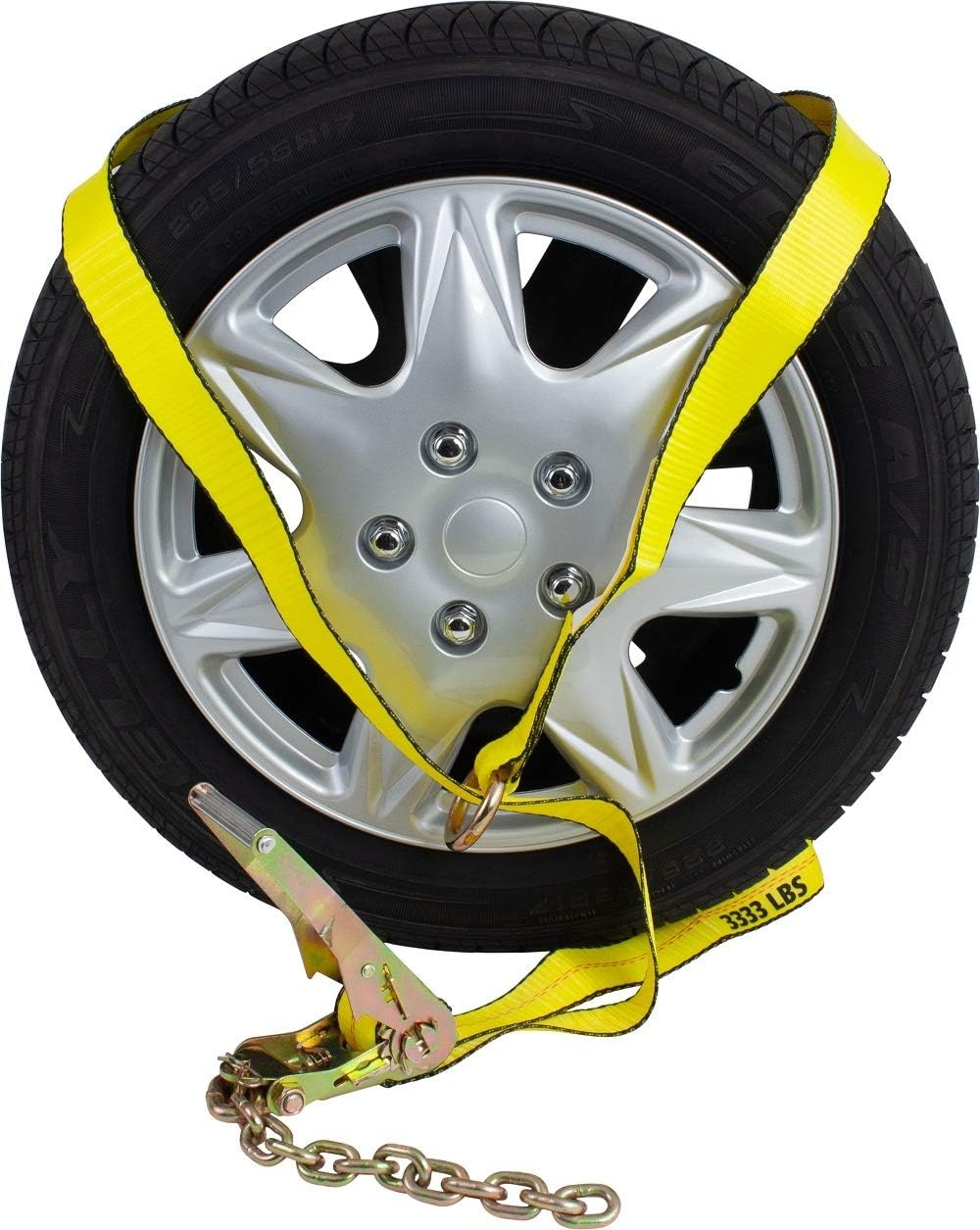 4 Pack 2 x 12' Car Tie Down Ratchet Strap with Chain Anchor S349