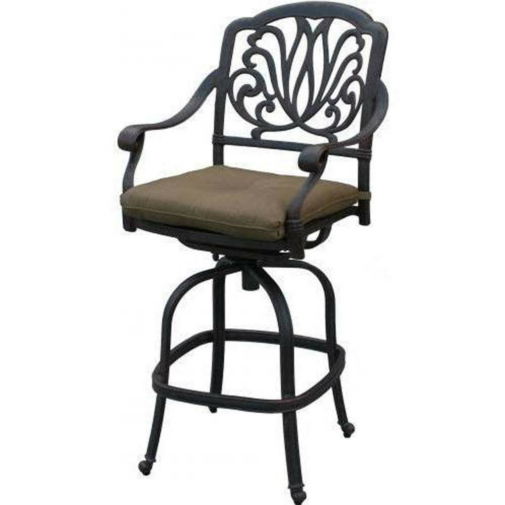 Bronze Cast Aluminum Swivel Patio Bar Stool M9070