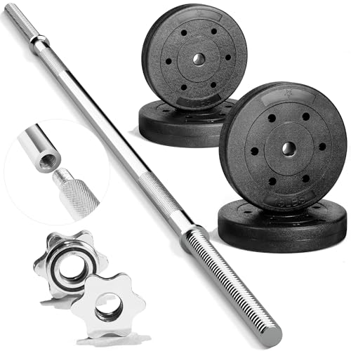 50 LB Barbell Weight Set with Diamond Knurled Handles Z718
