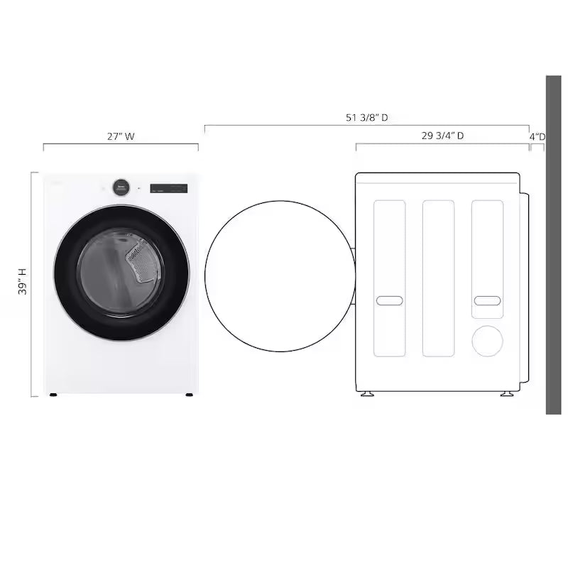 7.4 cu. ft. Vented Stackable Smart Gas Dryer in White G556107