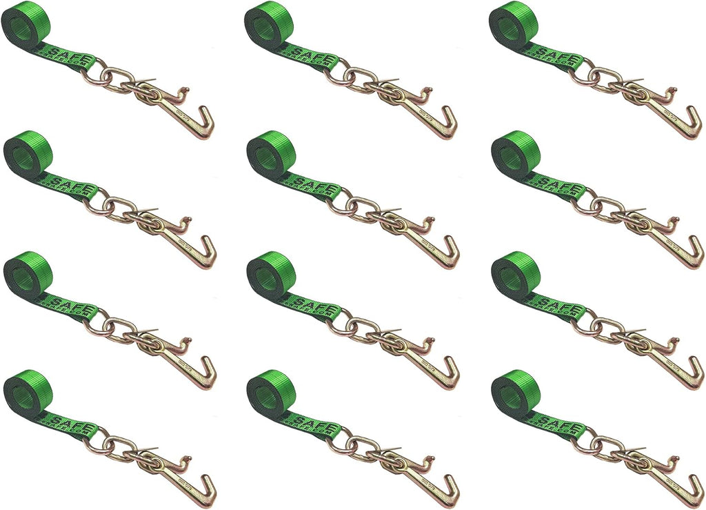 2 x 10' Green Car Straps Tie Down Set (6 - Pack) K276930