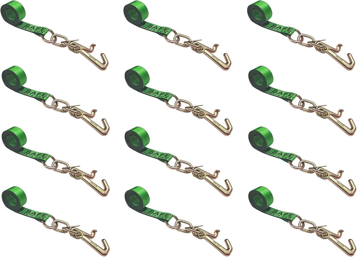 2 x 10' Green Car Straps Tie Down Set (6 - Pack) K276930