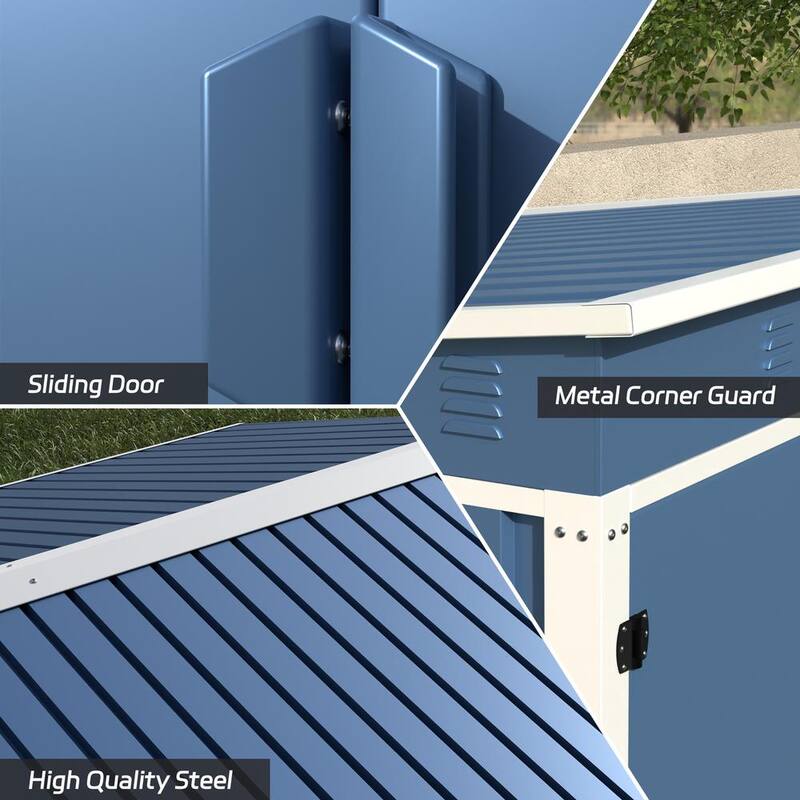 Blue Metal Outdoor Storage Shed with Air Vents U782795