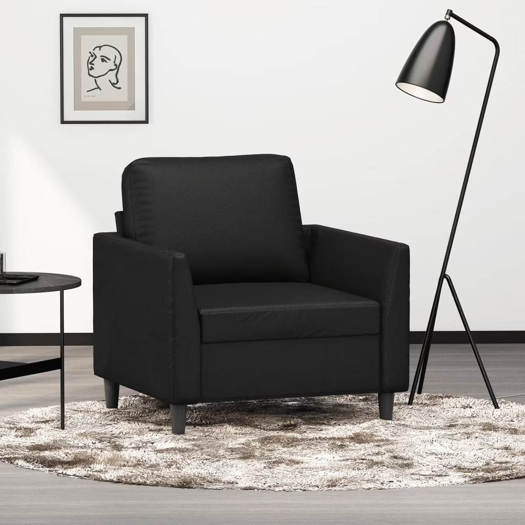 Black Faux Leather Sofa Chair H556240