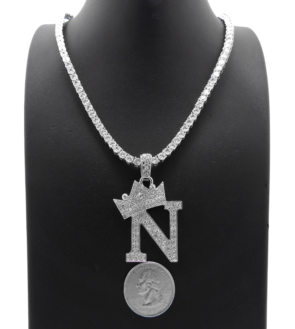 Silver Ice CZ Tennis Chain Necklace S6440