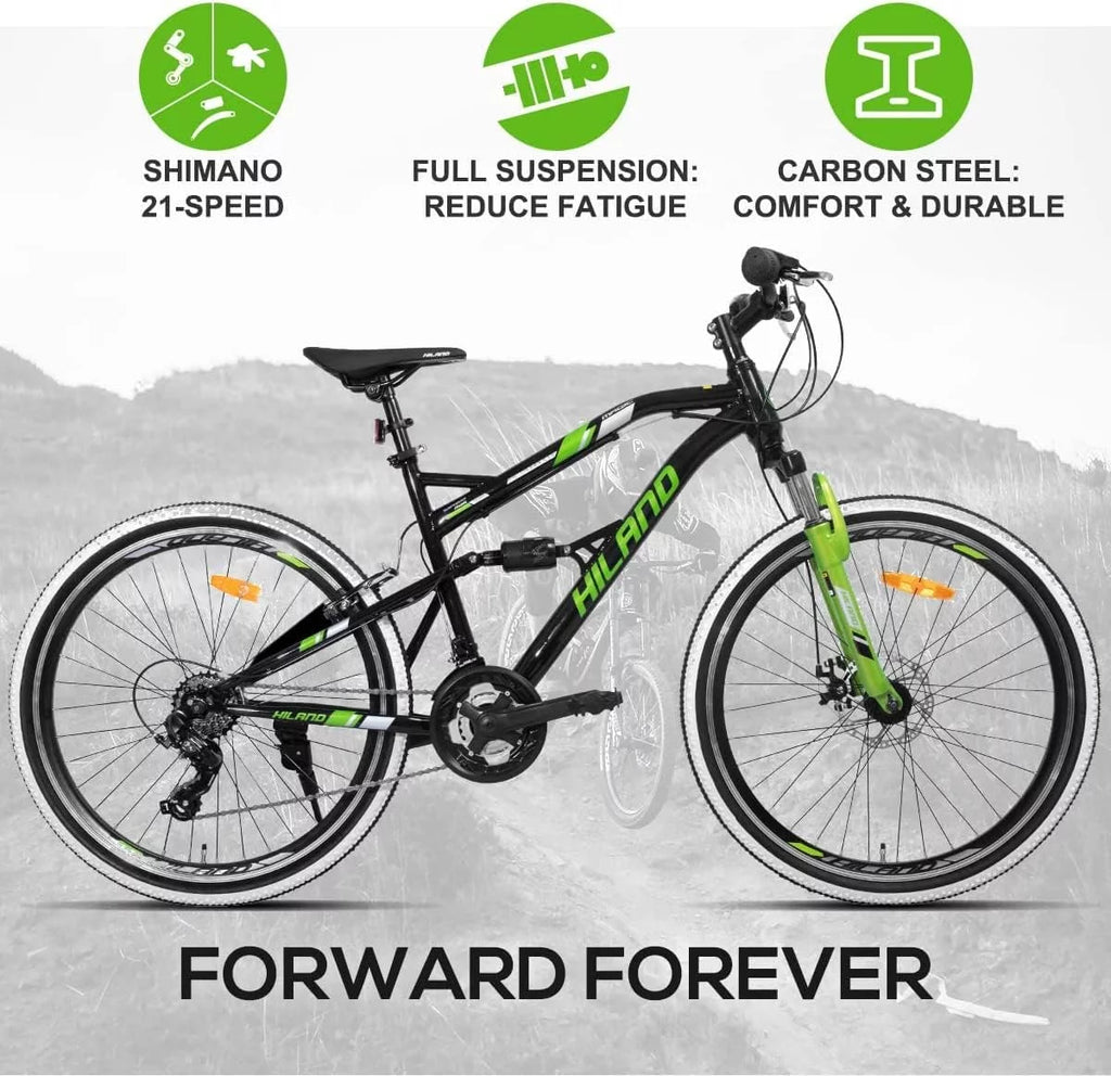 26 Inch Full-Suspension 21 Speeds Disc-Brake Mountain Bike Y364409