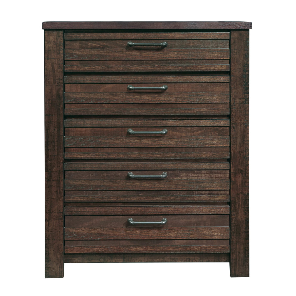 Espresso Wood Queen Bedroom Set with Dresser, Mirror, Nightstands, Chest A41148