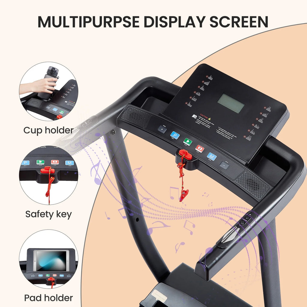 2.5HP Foldable Electric Treadmill with Shock-Absorbent Deck E32846