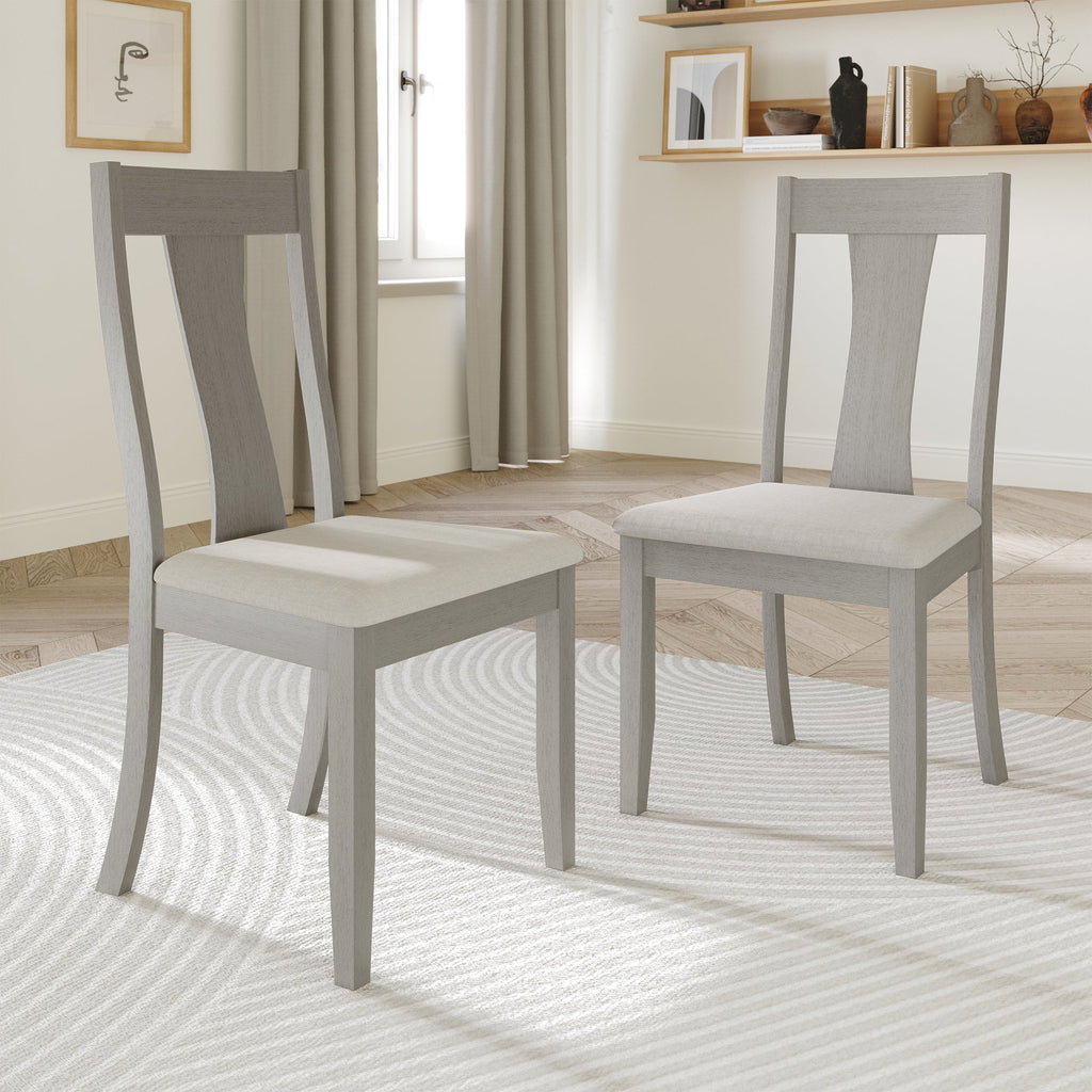 Minimalist Wooden Dining Chair Set of 2 White R2904