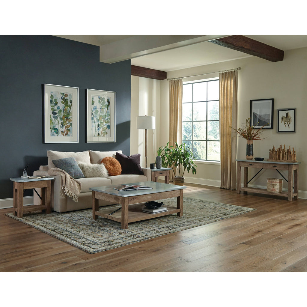 50-Inch Wood and Zinc Metal Console Table with 2 Drawers D89468