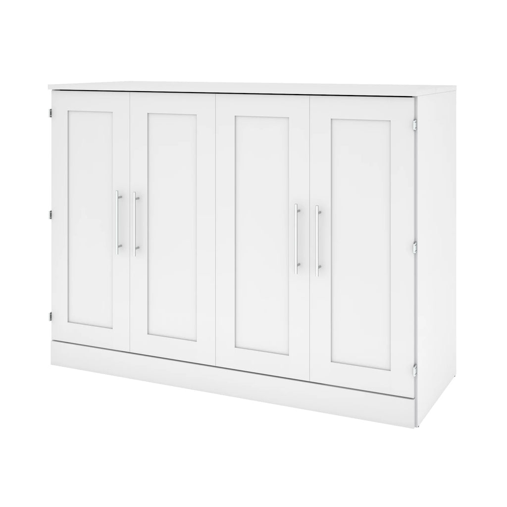 White Full Cabinet Bed with Mattress H3570