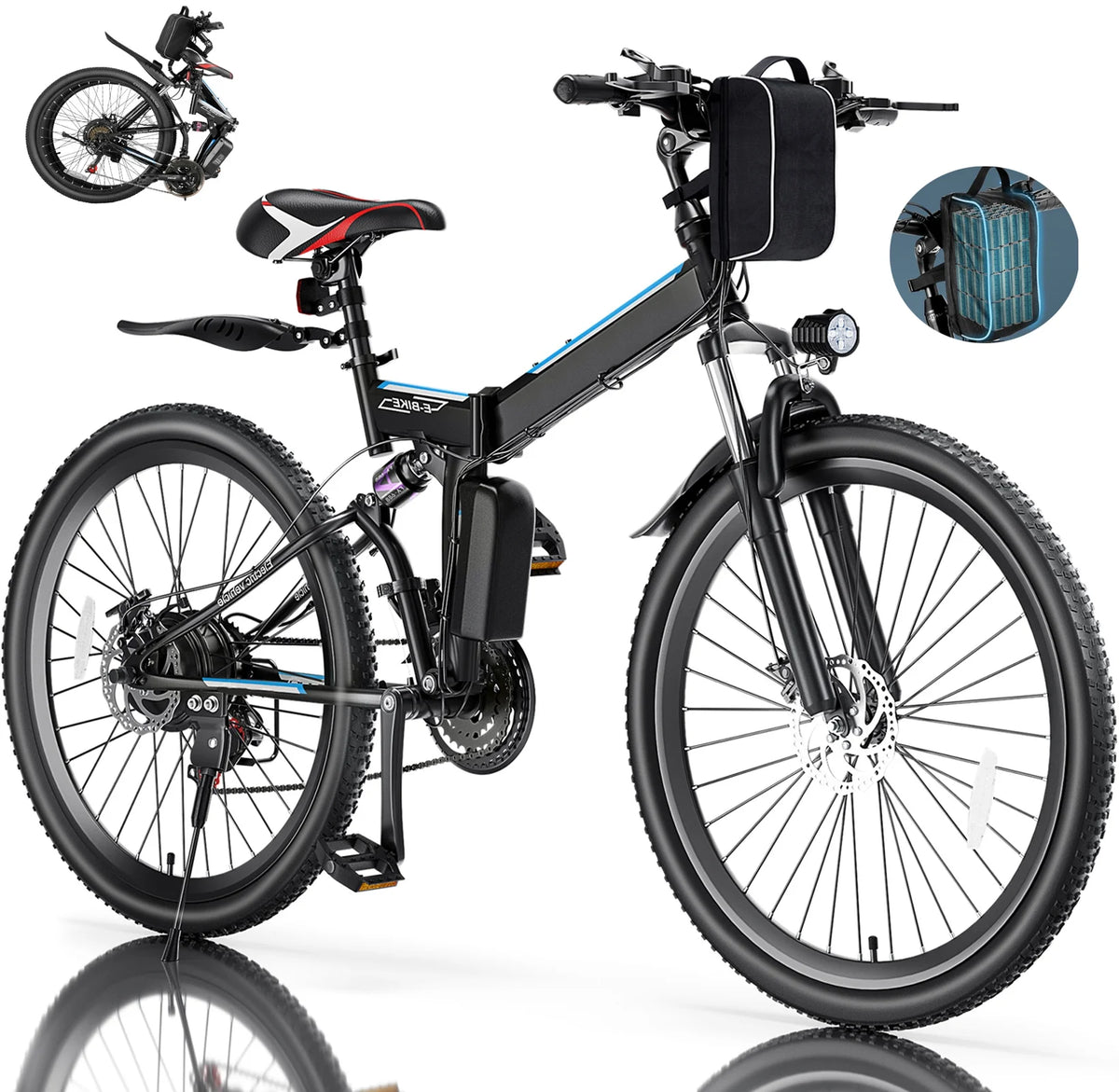 26 In. Folding Electric Bike 500W 21 Speed 48V W47478