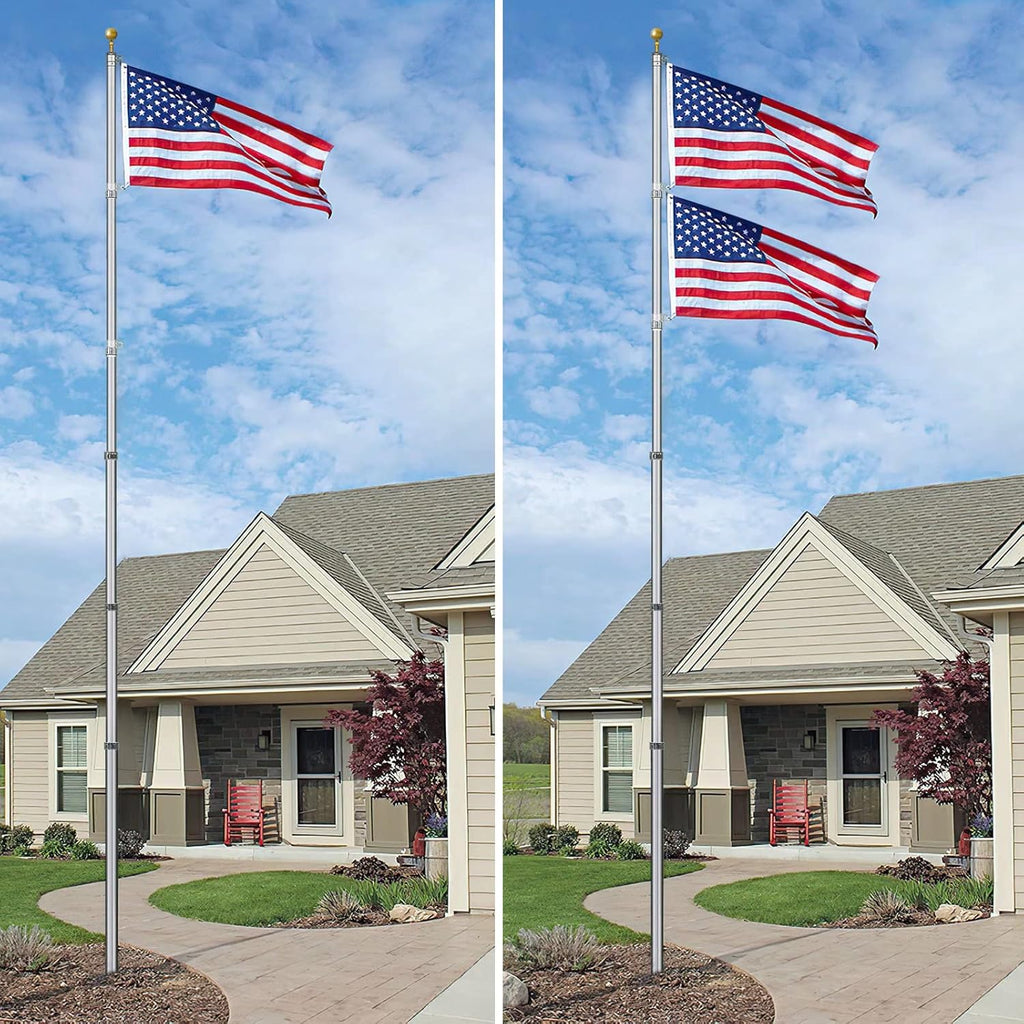 30ft Telescoping Aluminum Flag Pole Kit F583