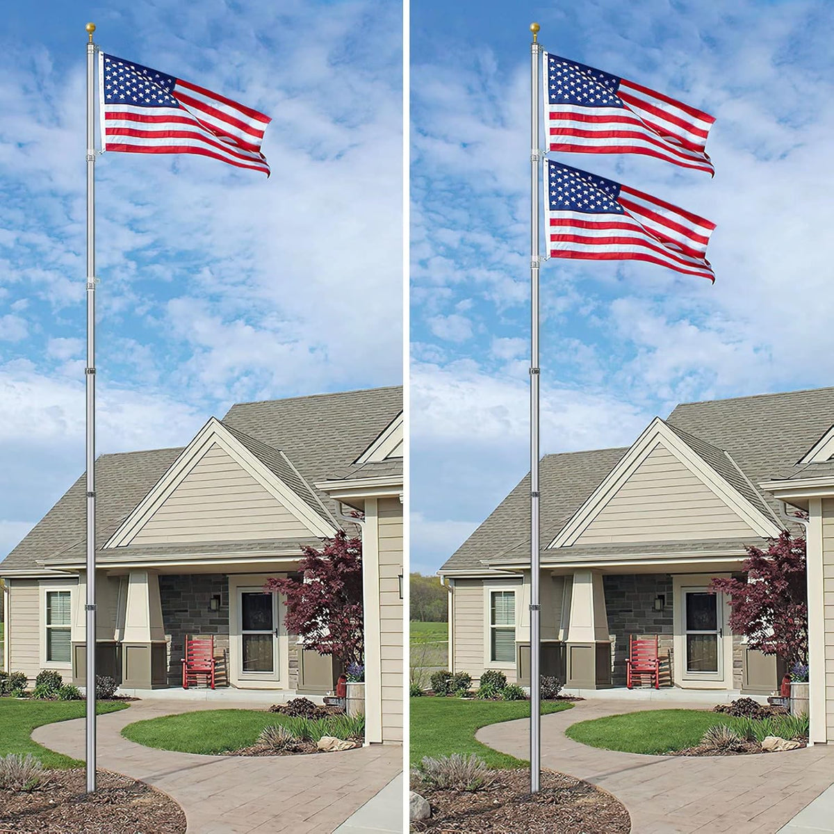 30ft Telescoping Aluminum Flag Pole Kit F583