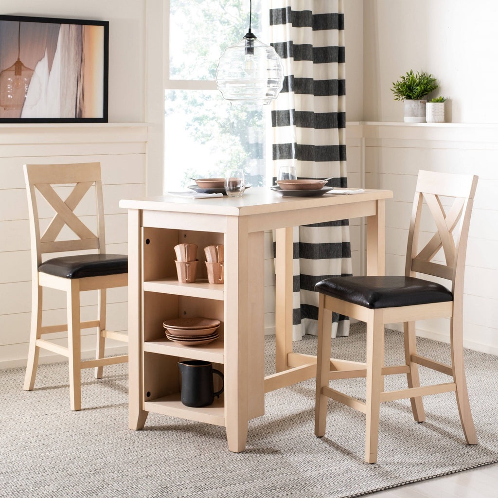 White Washed 3 Piece Pub Set N7210