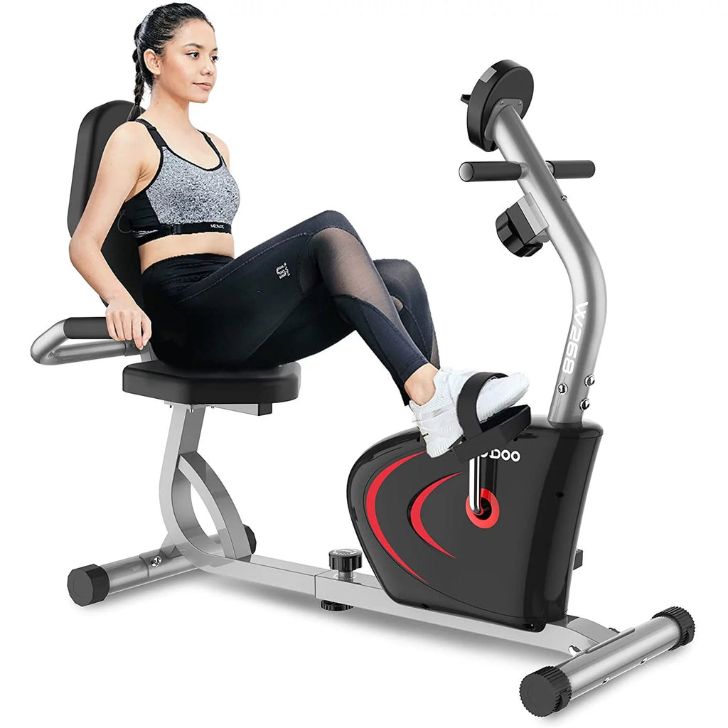Magnetic Recumbent Exercise Bike 330lbs Blue N403952