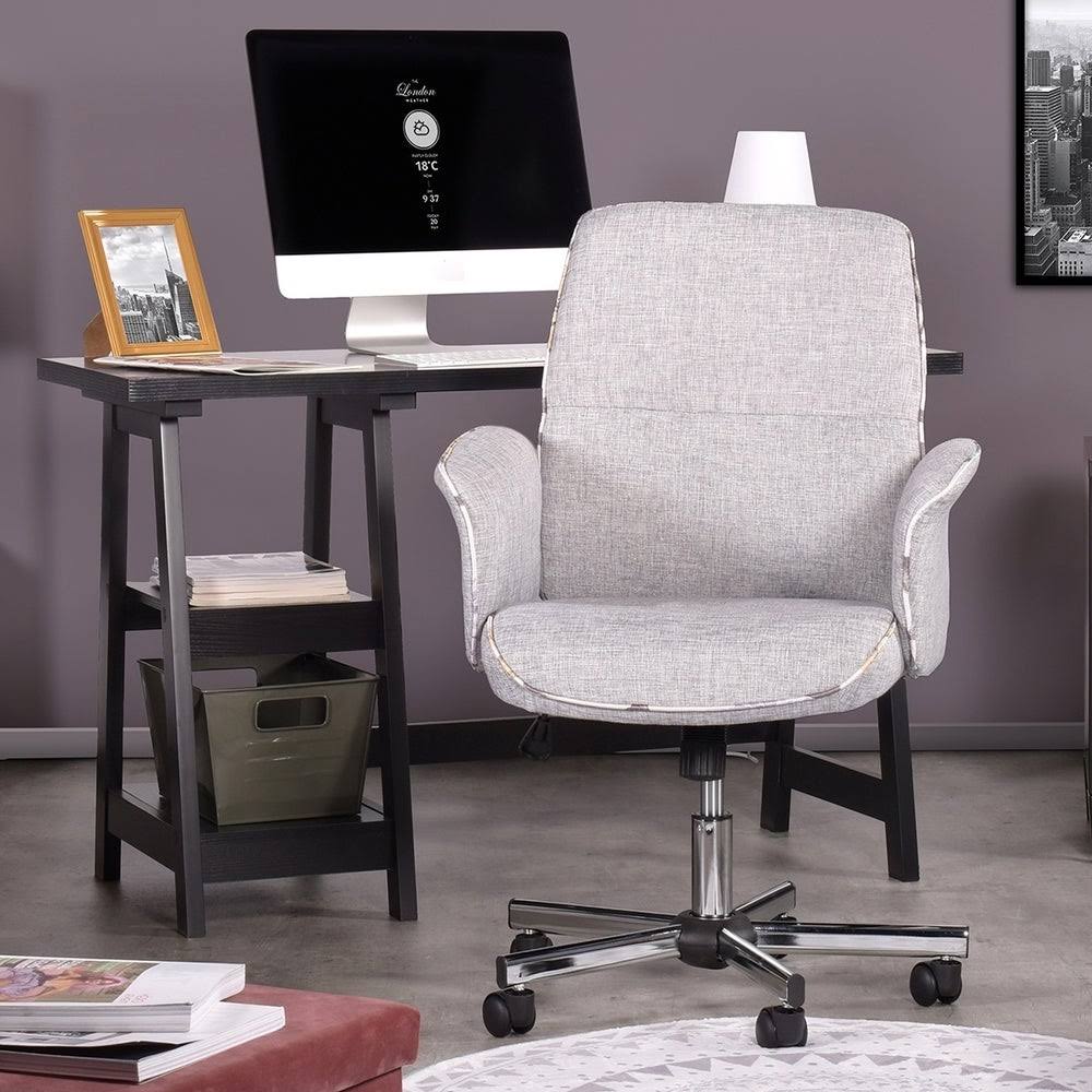 Mohave Grey Fabric Turned Arm Desk Chair R6195