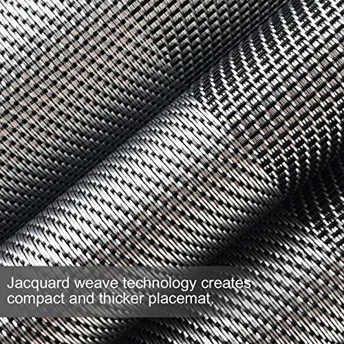 Placemats Set of 6 Heat Resistant Woven PVC Placemats P660846