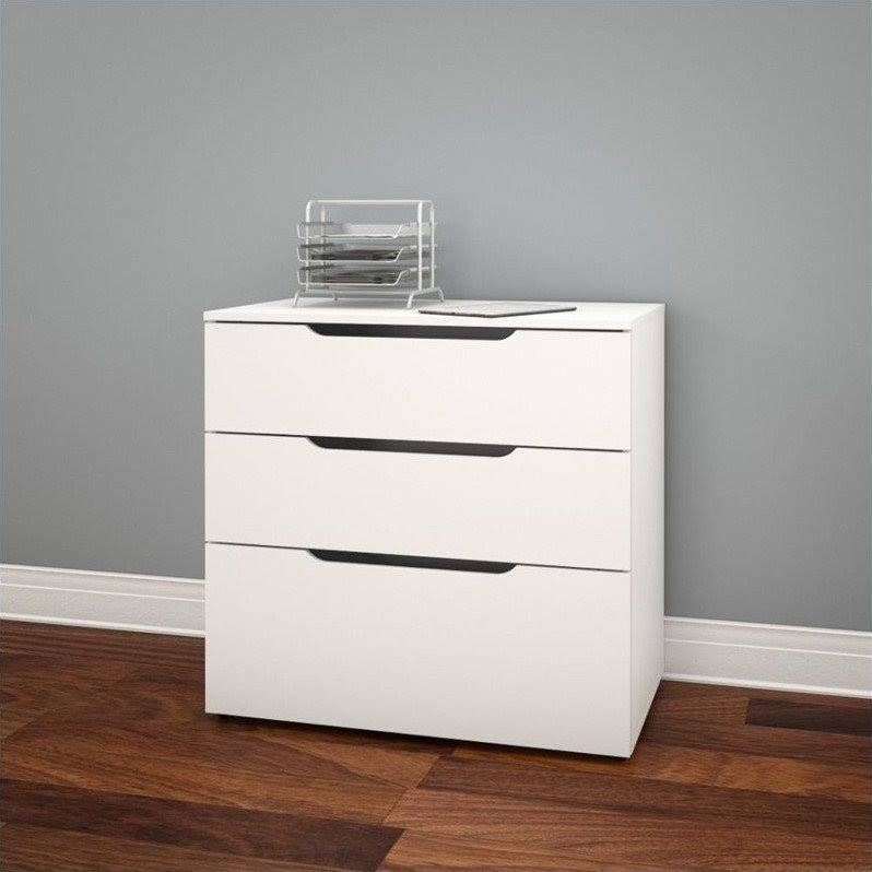 White 3 Drawer File Cabinet S19134