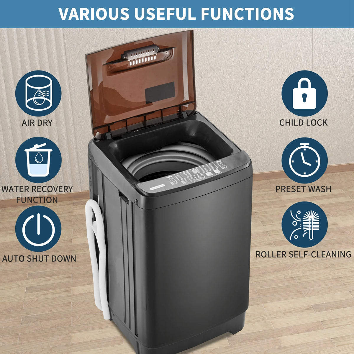 Portable Automatic Washer Machine with Drain Pump 17.6 Pounds R35950