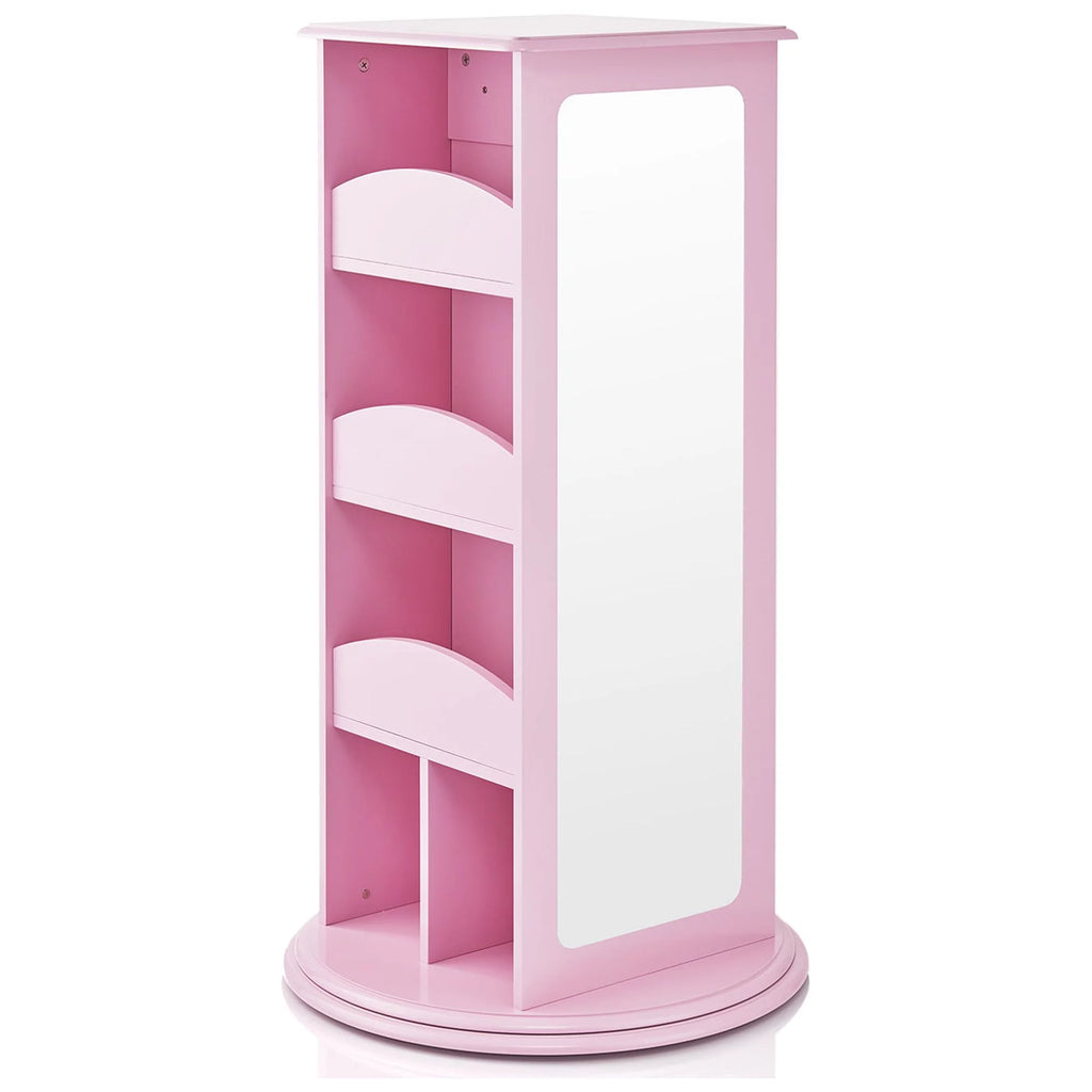 Pink Rotating Dress-Up Storage Armoire with 2 Mirrors S85504