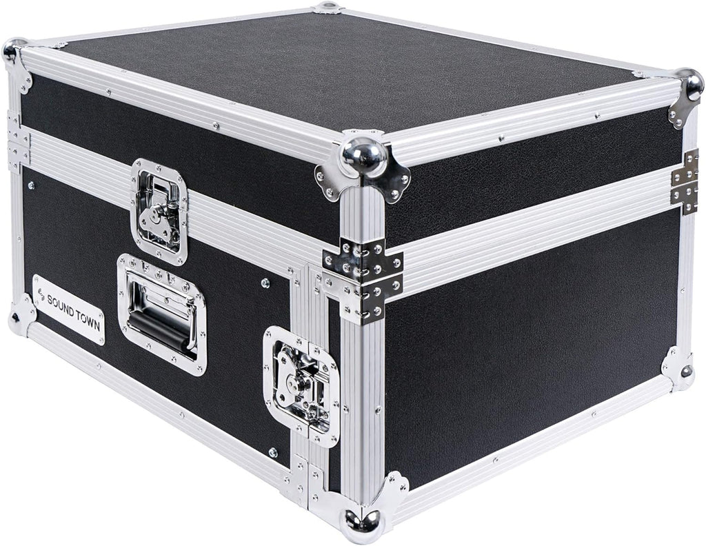 4U PA DJ Rack Road Case with 11U Slant Mixer Top, 20’’ Rackable Depth, 4-Space Size V7349