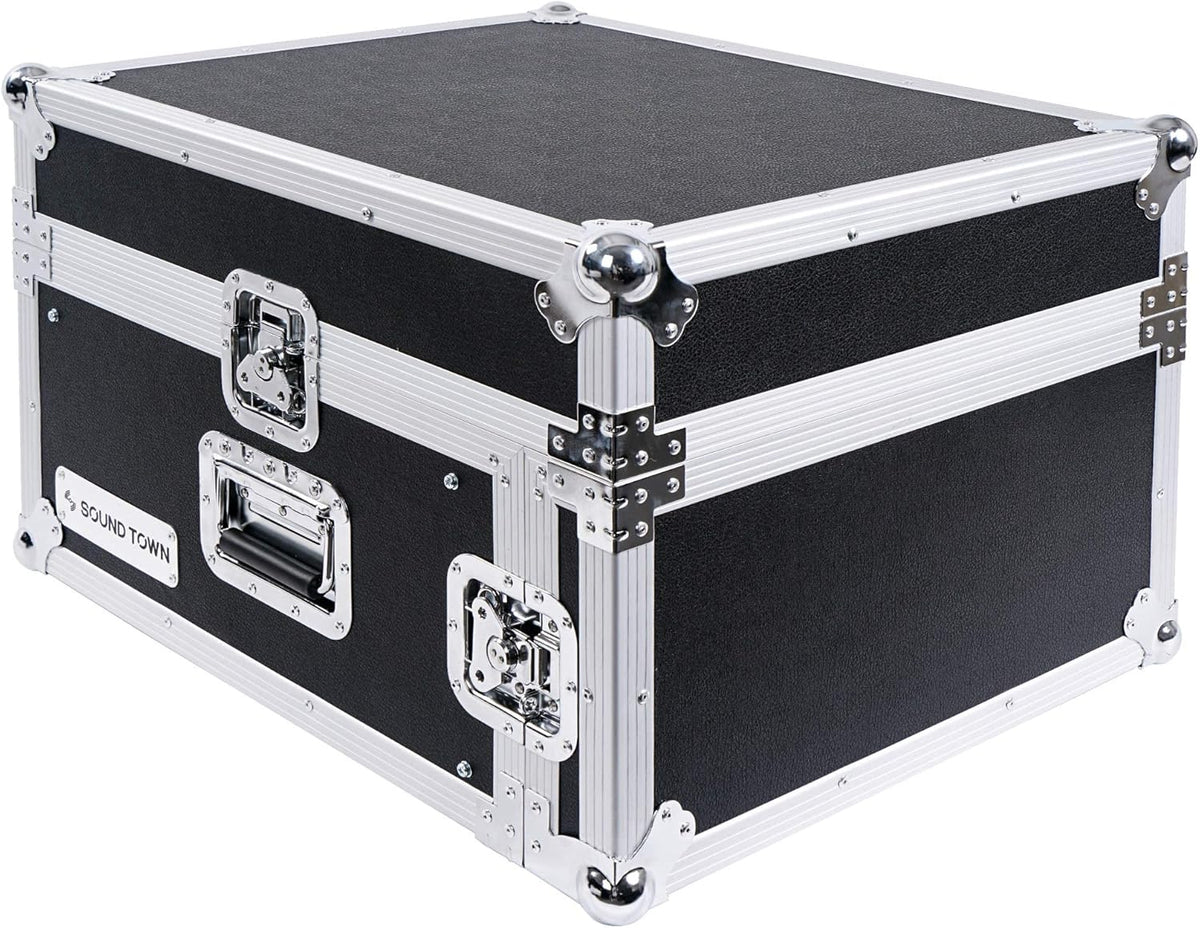 4U PA DJ Rack Road Case with 11U Slant Mixer Top, 20’’ Rackable Depth, 4-Space Size V7349