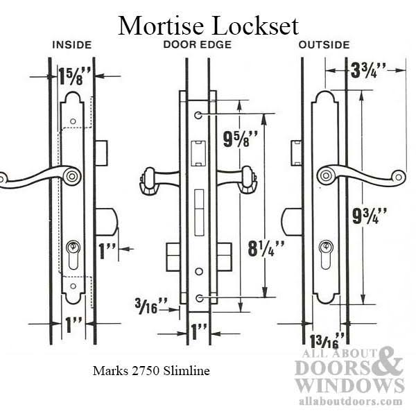 Slim Line Storm Security Door Lock Brass Double Cylinder F1016