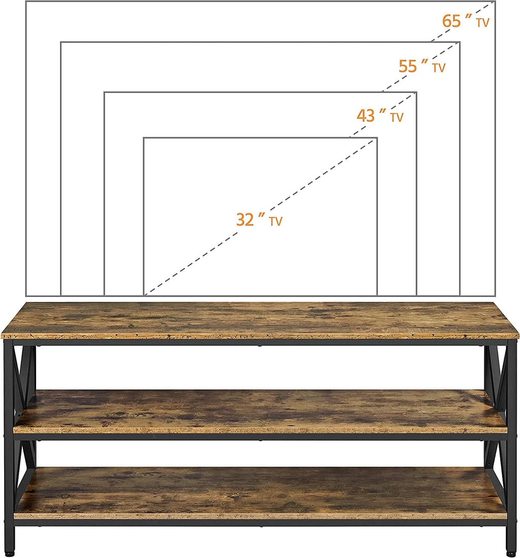Rustic Brown 63 Inch 3 Tiers TV Stand W728400