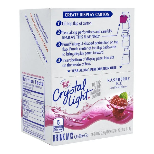 Sugar-Free Raspberry Ice Drink Mix, 30 Packets, Pack of 2 H6652