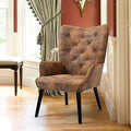Brown Upholstered WingBack Accent Chair with Arms C527