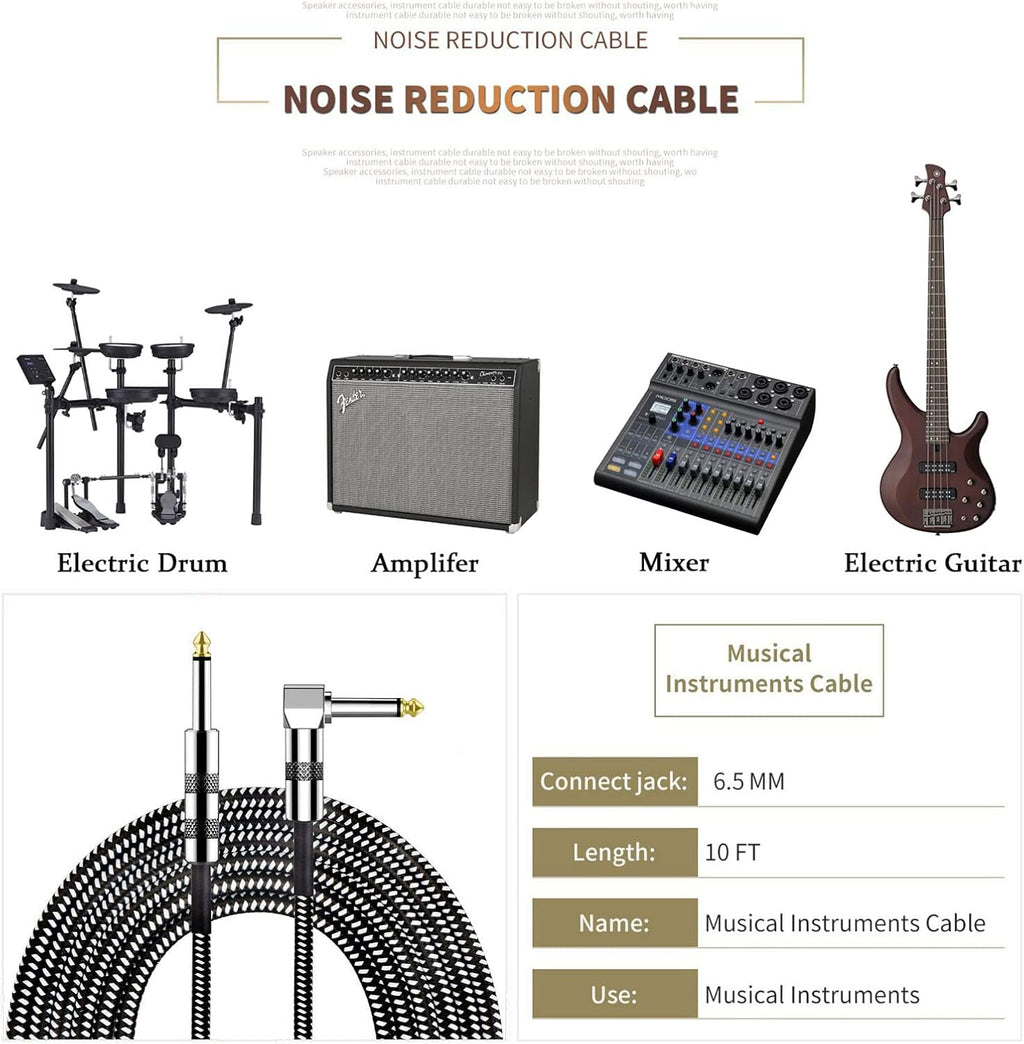 10W Mini Bass Amplifier with 10ft Guitar Cable F2395