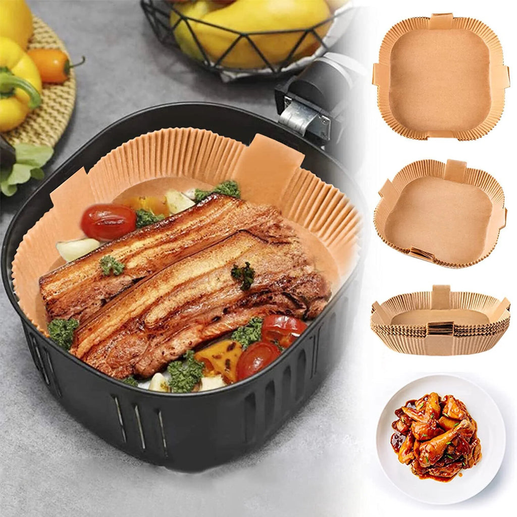 100Pcs 7.9" Air Fryer Disposable Non-Stick Paper Liners V12845