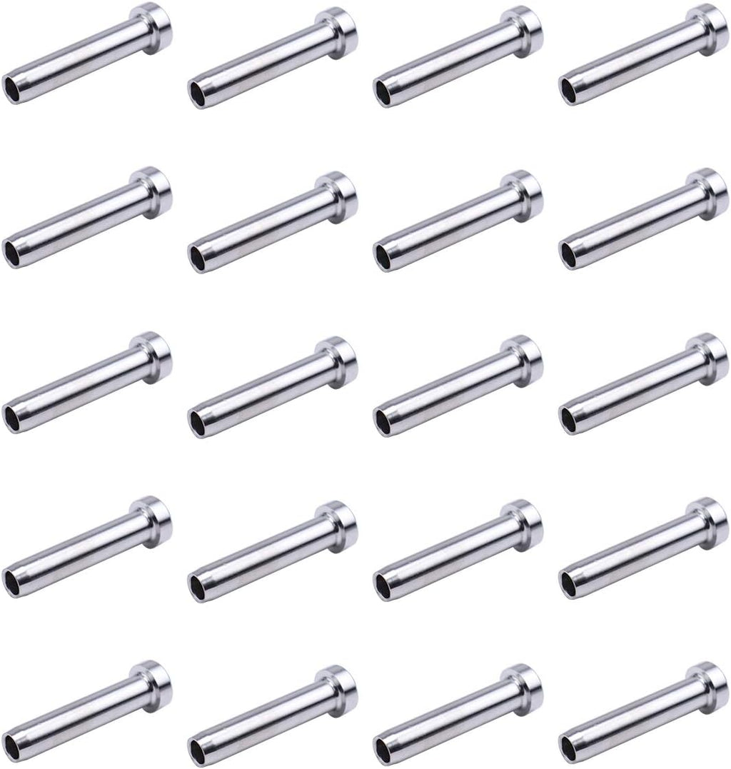 20Pack 1/8 Stemball Swage Dead End Invisible Cable Railing Kit Hardware Terminal Sunk Head T316 Stainless Steel H354747