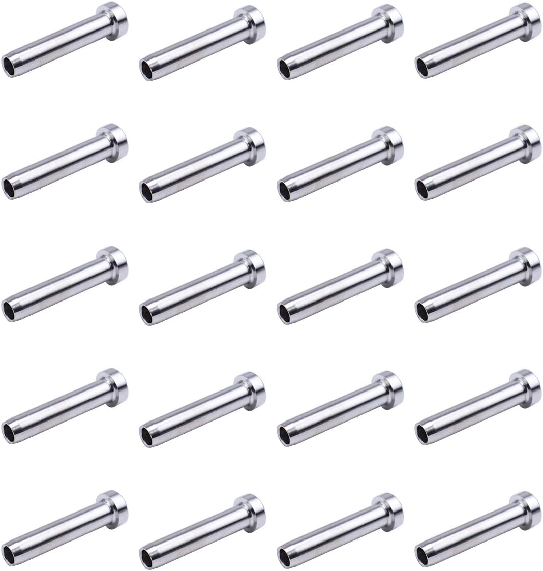 20Pack 1/8 Stemball Swage Dead End Invisible Cable Railing Kit Hardware Terminal Sunk Head T316 Stainless Steel H354747