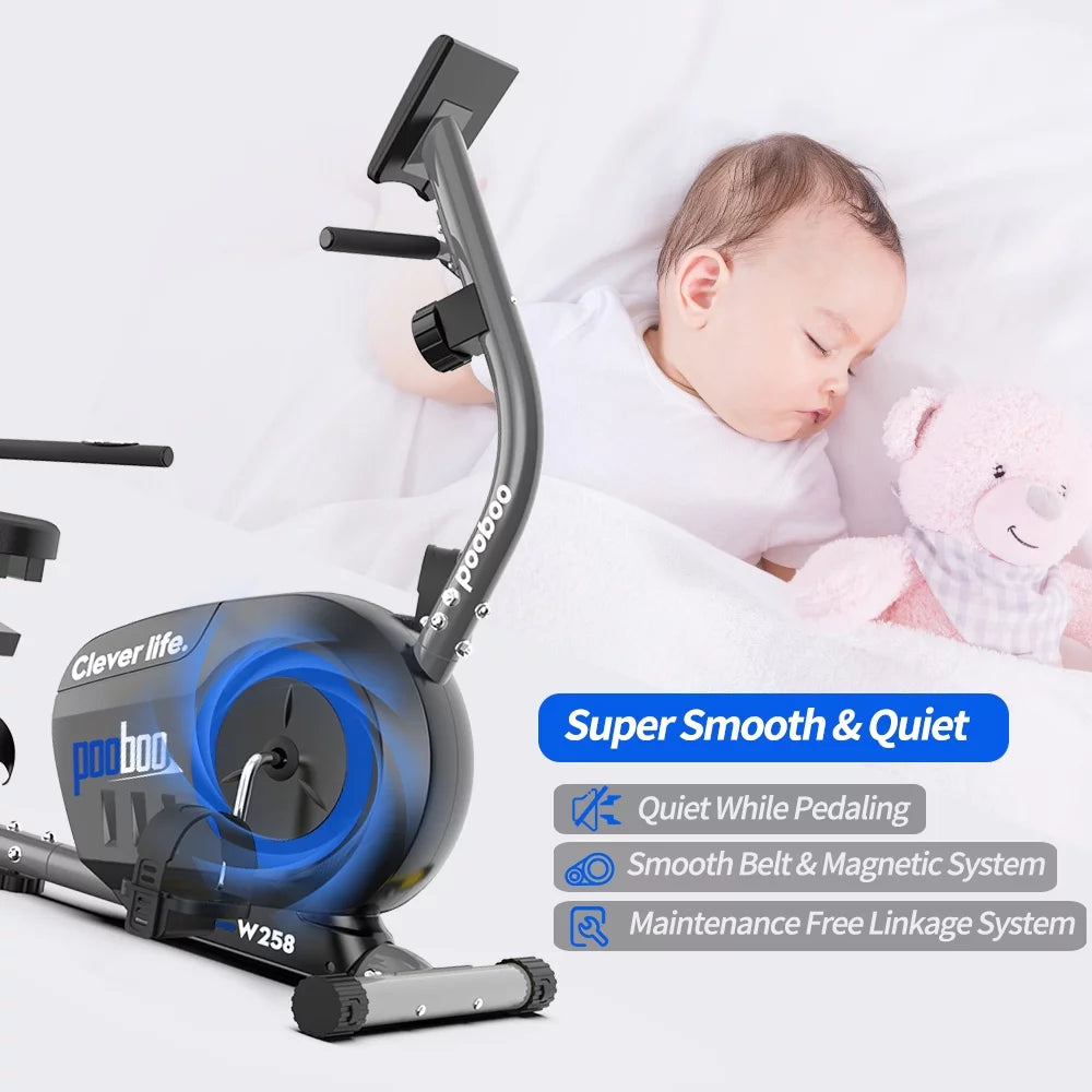 Magnetic Recumbent Exercise Bike 330lbs Blue N403952