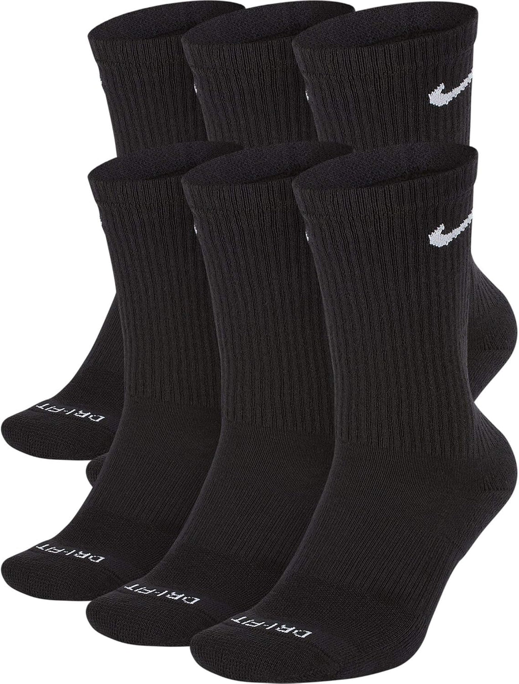 6 Pack Black Crew Socks J549488