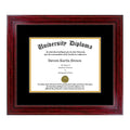 Single Diploma Frame with Double Matting for 17x22 x 14x22 Tall Diploma with Cherry Frame V12153