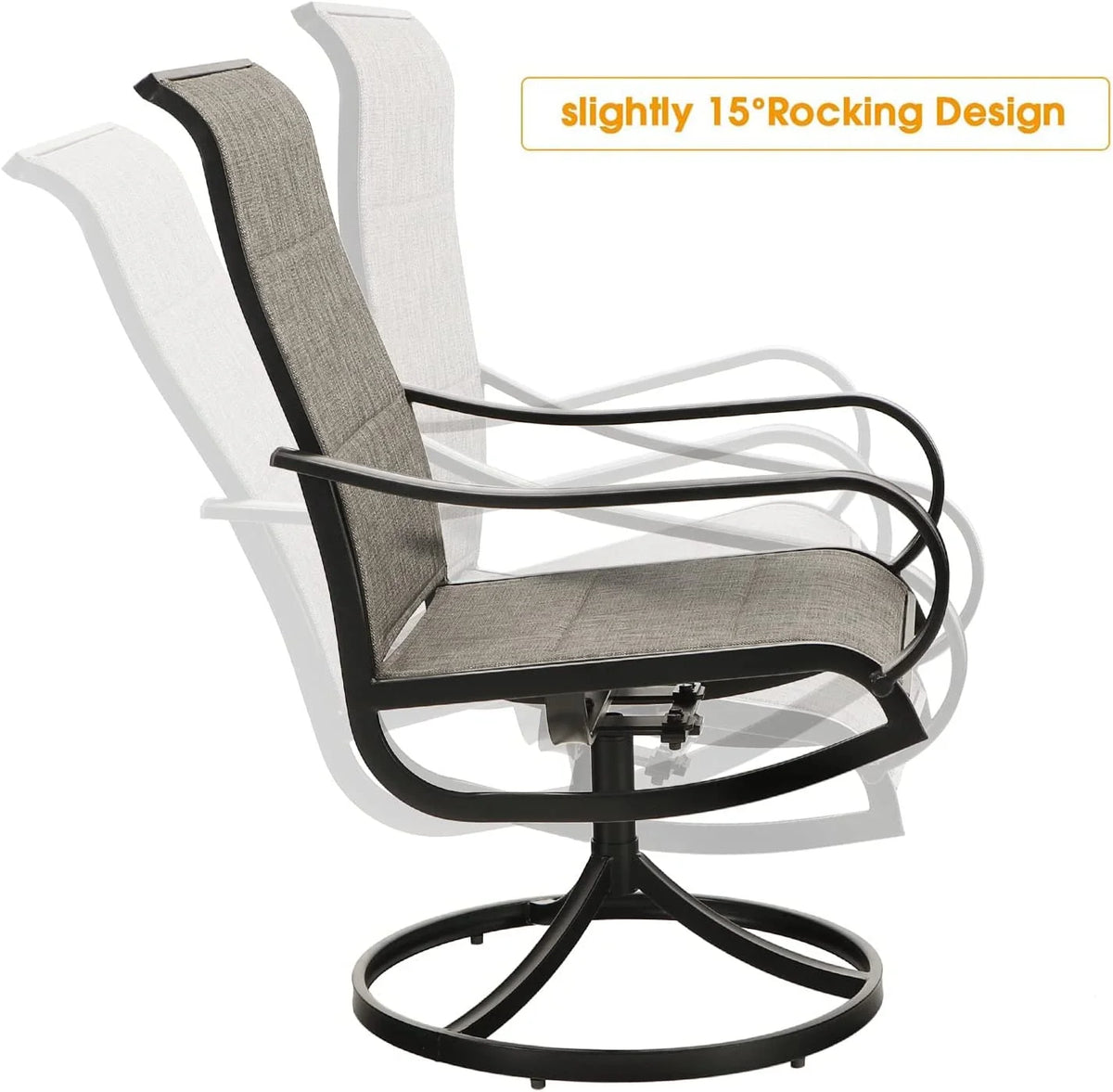 9 Piece Patio Dining Set with Padded Textilene Swivel Chairs and Expandable Table W4931